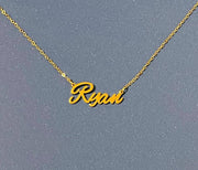 Ryan name necklace in gold