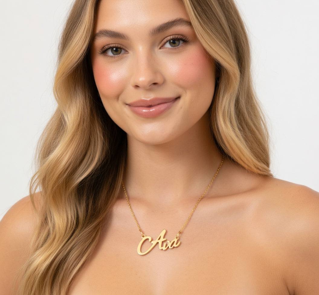 Ava Name Necklace - Signature Names Gold Nameplate Necklace