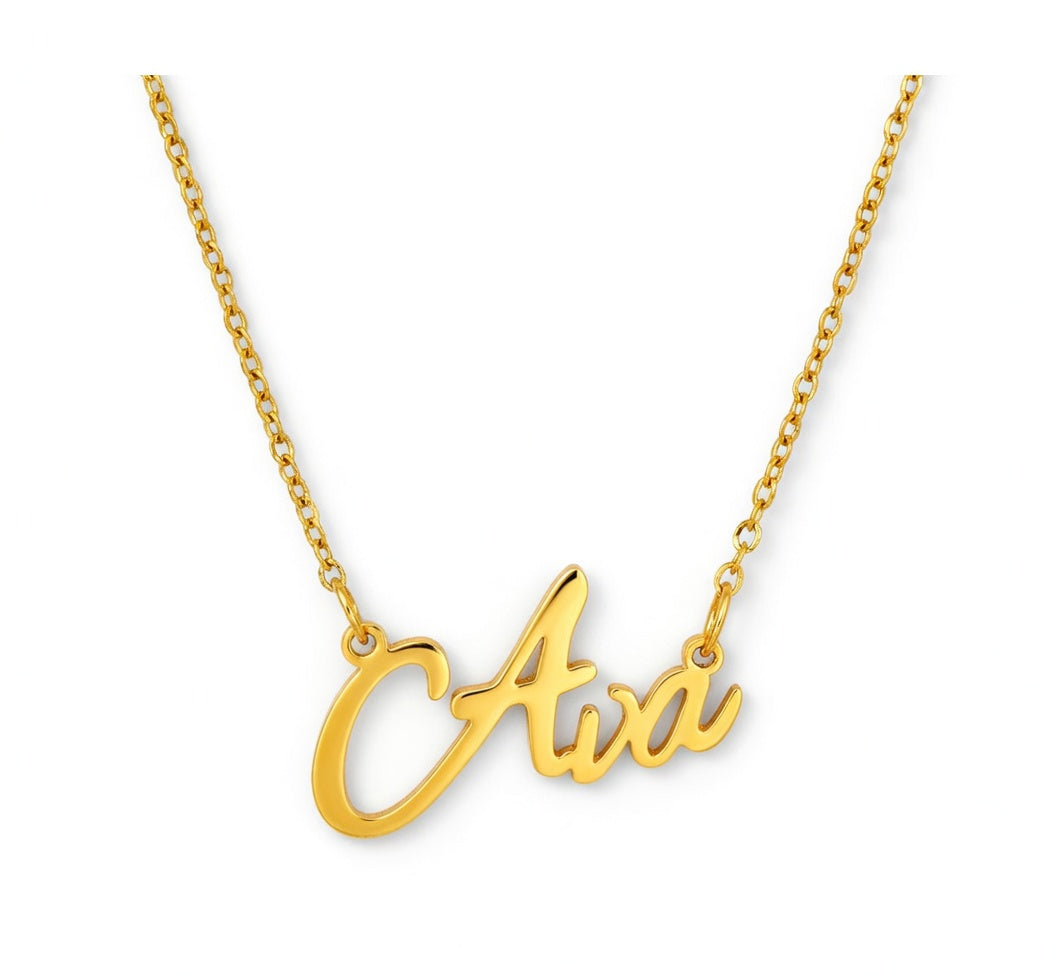 Ava Name Necklace - Signature Names Gold Nameplate Necklace