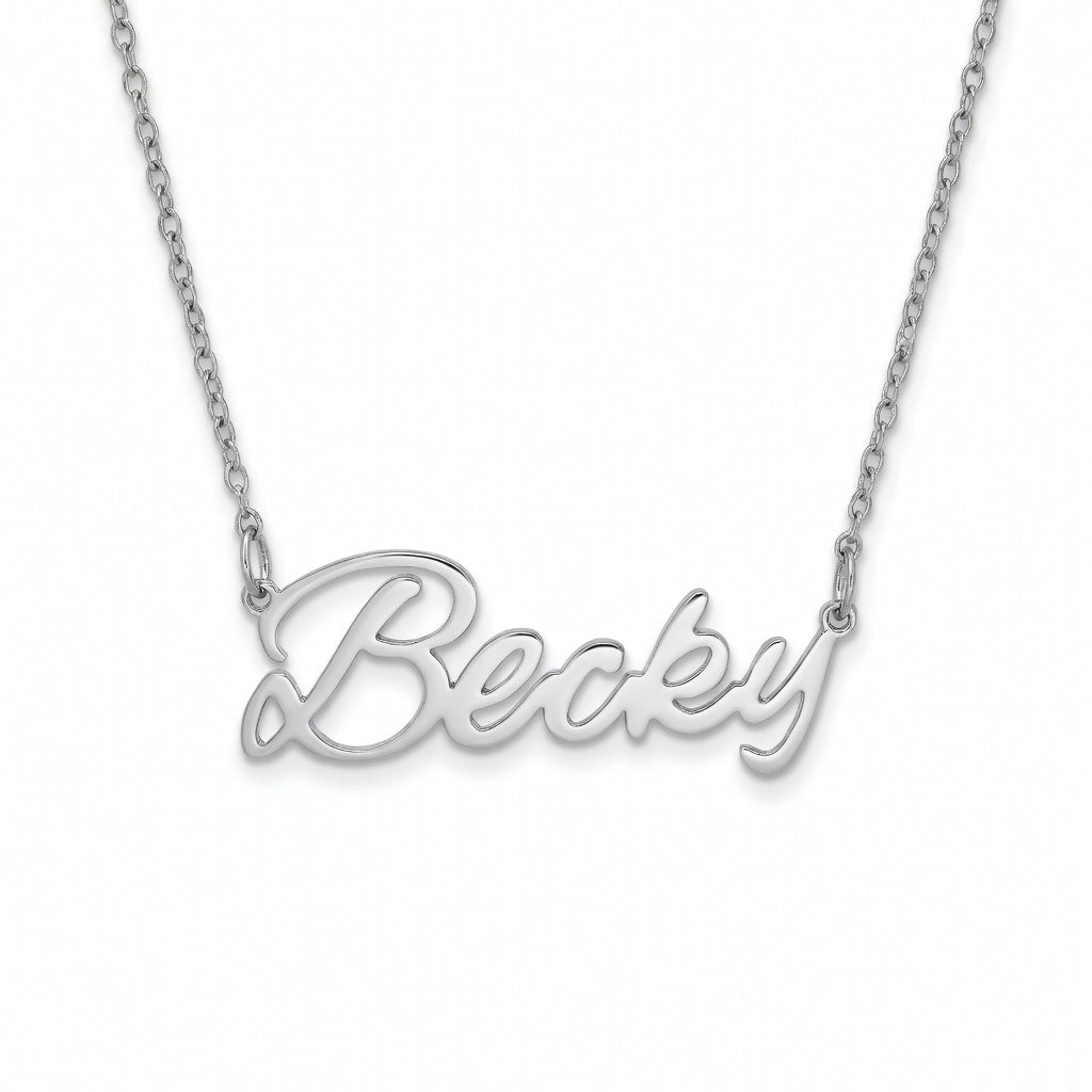 Becky Name Necklace - Signature Names Gold or Silver Tone Nameplate Necklace