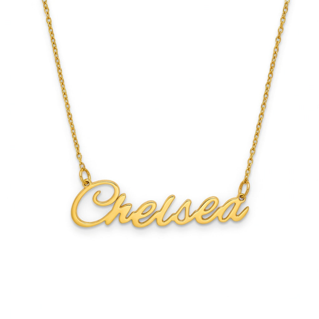 Chelsea Name Necklace - Signature Names Gold or Silver Tone Nameplate Necklace