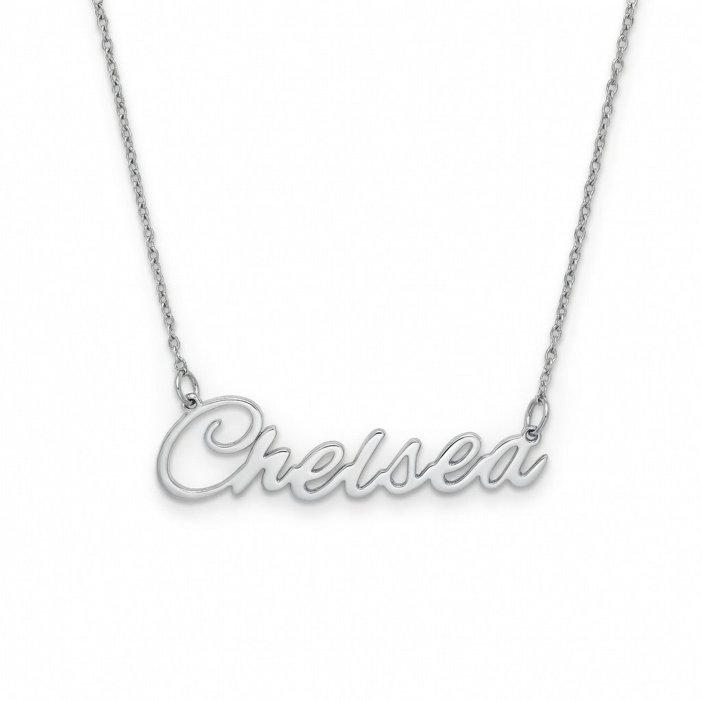 Chelsea Name Necklace - Signature Names Gold or Silver Tone Nameplate Necklace