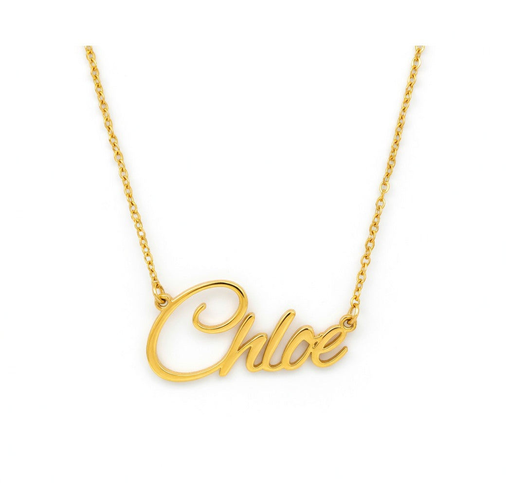 Chloe Name Necklace - Signature Names Gold Nameplate Necklace