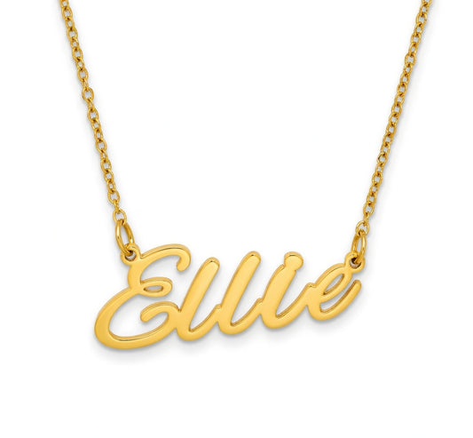 Ellie Name Necklace - Signature Names Gold Nameplate Necklace