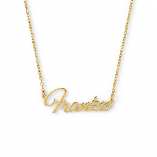 Frankie Name Necklace - Signature Names Gold Nameplate Necklace