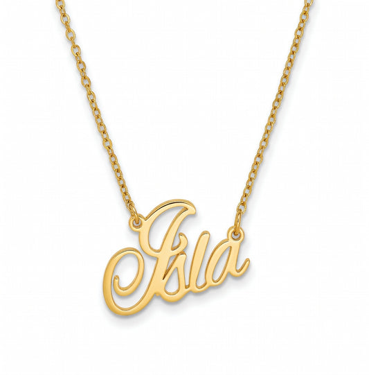 Isla Name Necklace - Signature Names Gold Nameplate Necklace