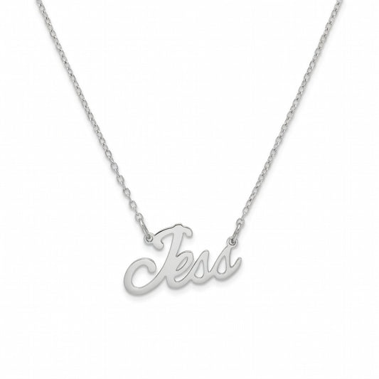 Jess Name Necklace - Signature Names Silver Nameplate Necklace