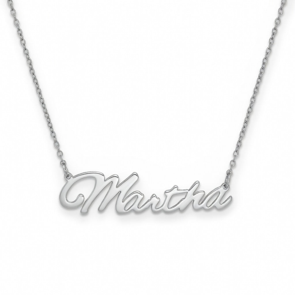 Martha Name Necklace - Signature Names Gold or Silver Tone Nameplate Necklace