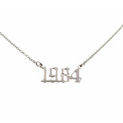 1984 year necklace silver