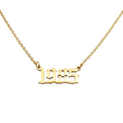 1985 year necklace gold