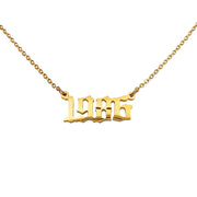 1986 year necklace gold