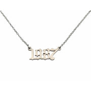 1987 year necklace silver