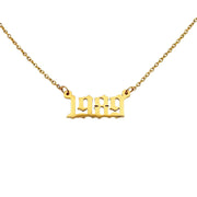 1989 year necklace gold