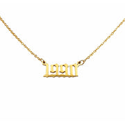 1990 year necklace gold