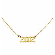 2002 Year Necklace in gold