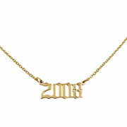 2008 Year Necklace in gold