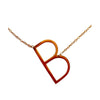 Slanted B Initial Necklace in gold