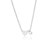 Initial Necklace: Letter B Tiny Heart in silver