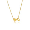 Initial Necklace: Letter C Tiny Heart in gold