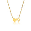 Letter D Tiny Heart Initial Necklace in gold 