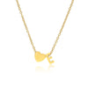 Letter E Tiny Heart Initial Necklace in gold