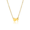 Letter F Tiny Heart initial necklace in gold