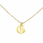 Gothic G Initial Necklace in gold