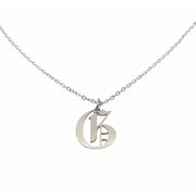 Gothic G Initial Necklace in silver