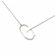 Slanted G Initial Necklace in silver