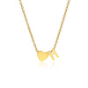 Letter H Tiny Heart initial necklace in gold