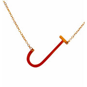 Slanted J Initial Necklace in gold