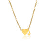 Letter J Tiny Heart Initial Necklace in gold