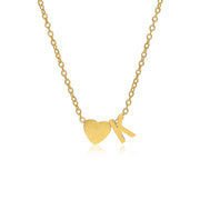 Letter K Tiny Heart Initial Necklace in gold