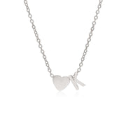Letter K Tiny Heart Initial Necklace in silver
