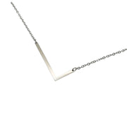 Slanted L Initial Necklace in silver