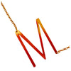 Slanted M Initial Necklace in gold