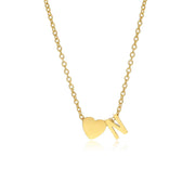 Letter N Tiny Heart Initial Necklace in gold