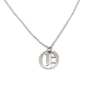 Gothic O Initial Necklace in silver
