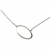 Slanted O Initial Necklace in silver