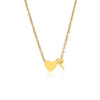 Letter P Tiny Heart Initial Necklace in gold