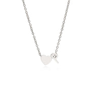 Letter P Tiny Heart Initial Necklace in silver