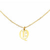 Gothic Q Initial Necklace in gold