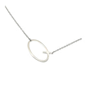 Slanted Q Initial Necklace in silver