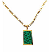 Iris Green, Black and gold pendant necklace