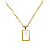 Iris white and gold pendant necklace