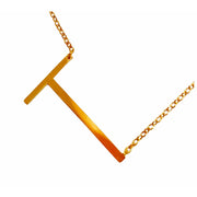 Slanted T Initial Necklace in gold