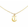 Gothic T Initial Necklace in gold