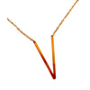 lanted V Initial Necklace in gold