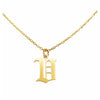 othic V Initial Necklace in gold