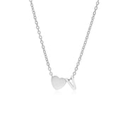 Letter V Tiny Heart Initial Necklace in silver
